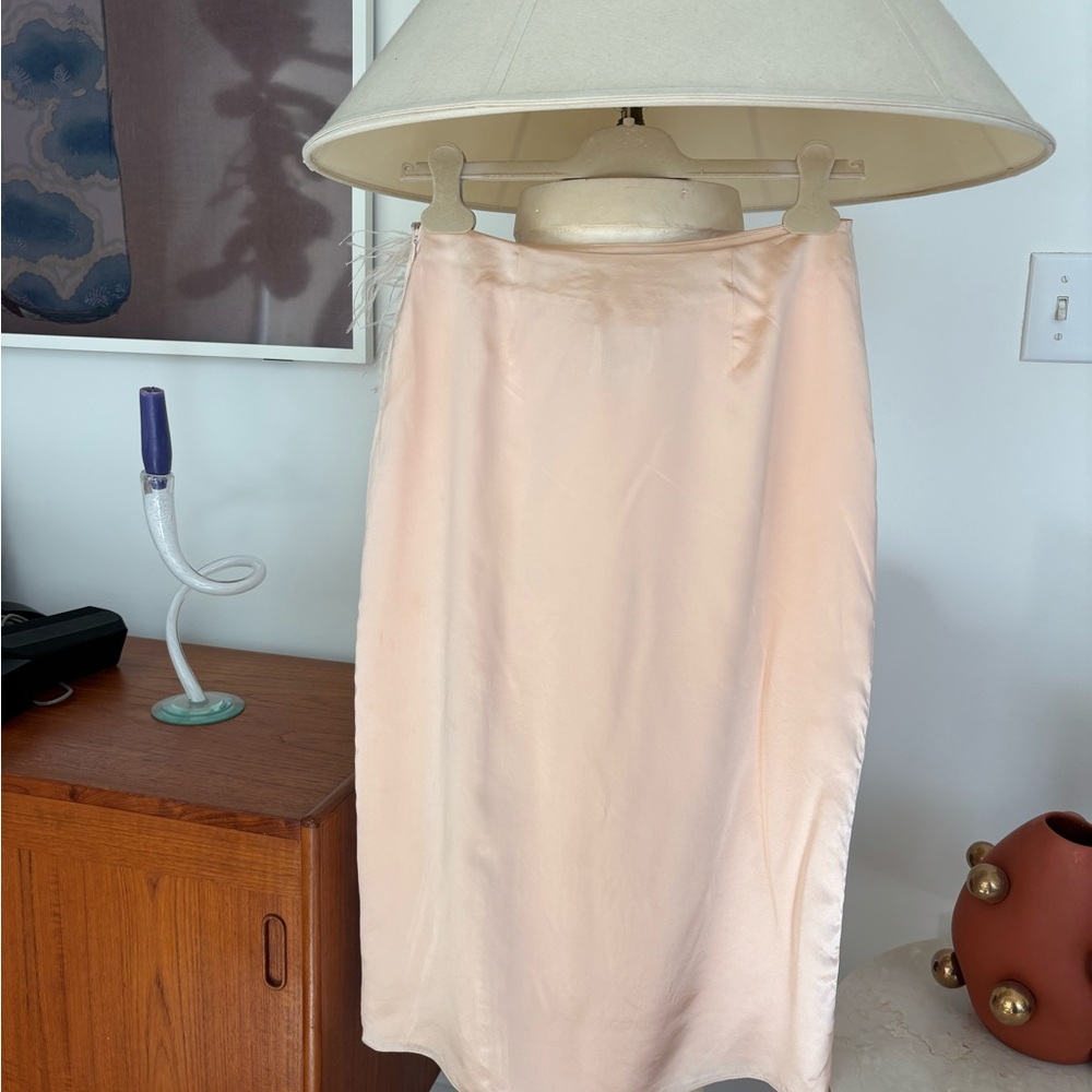 Sinq A Sept Silk skirt with feathers Worn couple of times  Size 6 - Picture 2 of 6